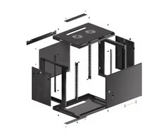 LANBERG sieninė spintelė 19 colių 6U 600x600 plieninės durys pilkas flat pack
