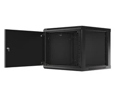 LANBERG sieninė spintelė 19 colių 9U 600x600 plieninės durys pilkas flat pack