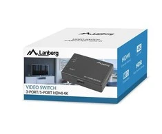 LANBERG switch video 3-port HDMI juodas + micro USB prievadas