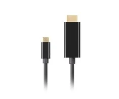 Lanberg USB-C–HDMI kabelis, 1 m 4K/60Hz, Juodas | Lanberg | USB-C–HDMI kabelis | CA-CMHD-10CU-0010-BK | 1 m