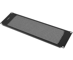 Lanberg 19 colių 3U spintelių uždengimo plokštė, perforuota, juoda