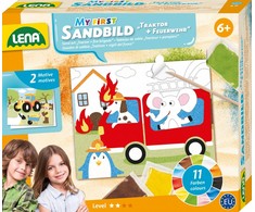 Piešimas transporto priemonių su blizgančiu smėliu Lena