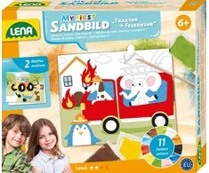 Piešimas transporto priemonių su blizgančiu smėliu Lena