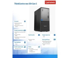 Lenovo ThinkCentre neo 50t Intel® Core™ i3 i3-14100 8 GB DDR5-SDRAM 512 GB SSD Windows 11 Pro Tower PC Juodas, Pilkas
