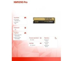 Lexar SSD | NM1090 Pro | 1000 GB | SSD form factor M.2 2280 | Solid-state drive sąsaja PCIe Gen 5x4 | Skaitymo greitis 14000 MB/s | Rašymo greitis 10000 MB/s