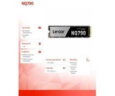 Lexar NVMe SSD | NQ790 | 4000 GB | SSD form factor M.2 2280 | Solid-state drive sąsaja PCIe Gen4x4 | Skaitymo greitis 7000 MB/s | Rašymo greitis 6000 MB/s