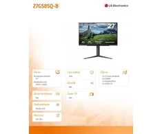 Monitorius LG 27GS85Q-B, 27", 2560 x 1440, IPS, 180 Hz, 1 ms