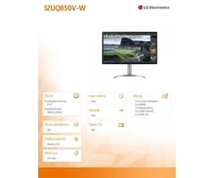 Monitorius LG 32UQ850V-W LED ekranas 81.3 cm (32") 3840 x 2160 pikselių 4K Ultra HD, Baltas