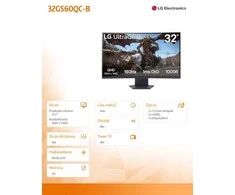 Monitorius LG | 32GS60QC-B | 32 " | VA | QHD | 16:9 | 180 Hz | 1 ms | 2560 x 1440 pikselių | 300 cd/m² | HDMI jungtys quantity 2