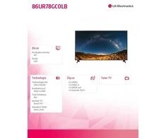Televizorius LG 86UR78GC, 86"