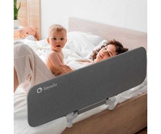 Lionelo lovos apsauginė tvorelė vaikams 45 × 105 cm, 180° reguliavimas, LO-LORA Pilkas STONE