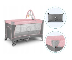 Kelioninė lovelė-maniežas 2in1 su vystymo stalu, 2 aukštai – Lionelo Flower Flamingo