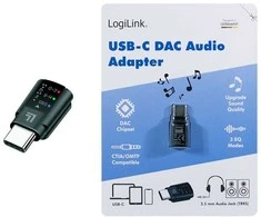 „LogiLink Adapteris“ garso adapteris USB-C/M, 3,5 mm/F, DAC, EQ