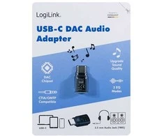 „LogiLink Adapteris“ garso adapteris USB-C/M, 3,5 mm/F, DAC, EQ