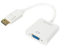 Prisijungti | Logilink CV0059B, Ekrano prievadas 1.2 į VGA Active Adapteris su 15cm laidu : | Baltas | DisplayPort | VGA