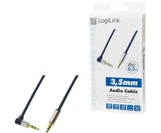 LOGILINK CA11050 LOGILINK - Garso kabelis 3.5 Stereo M/M 90 kampinis, 0.50 m, mėlynas