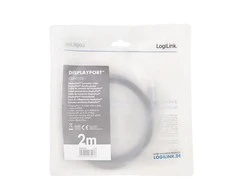 LogiLink DisplayPort 1.4 M/M 2.0m juoda-pilka