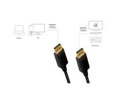 LogiLink DisplayPort 1.2 M/M 3.0m juoda