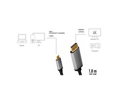 „LogiLink USB-C“ - „DisplayPort“ 1,8 m antgalis