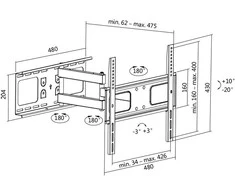 LOGILINK BP0015 LOGILINK - televizoriaus sieninis laikiklis, 32-55, maks. 50 kg