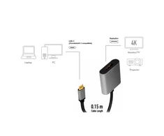 LogiLink USB-C į DP / F adapteris