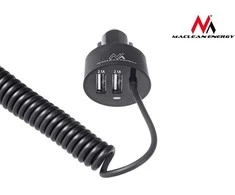Maclean MCE76 37545 Automobilinis įkroviklis 2xUSB, 5.2A, „Lightning“ spiralė 1.8m