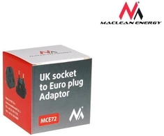 MACLEAN MCE72 Maclean MCE72 Plug Adapteris UK to EU juodas