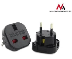 MACLEAN MCE72 Maclean MCE72 Plug Adapteris UK to EU juodas