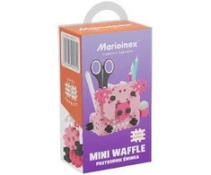Marioinex Mini Waffle 300 lankstūs konstruktoriaus kaladėlės vaikams nuo 2 metų, skatina kūrybiškumą, spalvotos