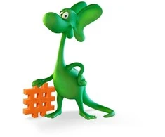 Marioinex Diplodocus ir Pterodactyl mini vaflių blokeliai 60 vnt + figūrėlė ZA5499