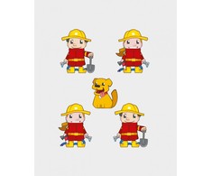 Konstruktorius Marioinex Mini Waffle Fireman 185 el.