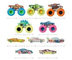 Mattel Monster Trus 1: 64 šviečia tamsoje 10 vnt