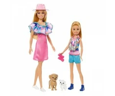 Mattel Barbie - Stacie &amp; Barbie Doll Set With 2 Pets (HRM09)