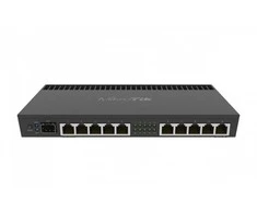 Mikrotik Laidinis Ethernet maršrutizatorius RB4011iGS+RM, keturių branduolių 1,4 GHz procesorius, 1 GB RAM, 512 MB, 1xSFP+, 1xnuoseklusis konsolės prievadas, PCB temperatūros ir įtampos monitorius, IP20, narvelinis ir stalinis korpusas su stovo jungtimis, RouterOS L5 | MikroTik | Ethernet maršrutizatorius | RB4011iGS+RM | Nėra „Wi-Fi“ | 10/100/1000 Mbit/s | Ethernet LAN (RJ-45) jungtys 10 | Mesh palaikymas: Ne | MU-MiMO: Ne | Nėra mobiliojo plačiajuosčio ryšio | Antenos tipas: Ne | 12 mėn.