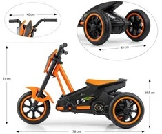 Vaikų kartingas Milly Mally Rider oranžinė