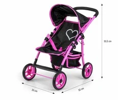 Milly Mally Natalie Prestige juodas sportinis vežimėlis lėlėms