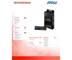 SSD kietasis diskas MSI SPATIUM M450 PRO, 1 TB PCIe Gen4x4 M.2 2280 SSD