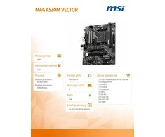Pagrindinė plokštė MSI MAG A520M VECTOR WIFI AM4 DDR4 1xM.2 4xSATA HDMI DP M-ATX MB