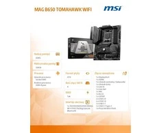 Pagrindinė plokštė MSI AMD B650/SAM5/ATX/Memory DDR5/Atminties lizdai 4/1xPCI-Express 1x/2xPCI-Express 16x/3xM.2/1xHDMI/1xDisplayPort/2xUSB 2.0/7xUSB 3.2/1xUSB-C/1xOptical S/PDIF/1xRJ45/5xAudio port