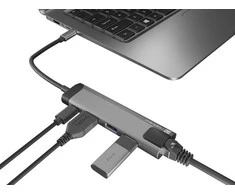 NATEC Multiport Fowler Go USB-C -> Hub USB 3.0 x2 HDMI 4K USB-C PD RJ45