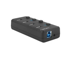 NATEC NHU-1557 Hub USB 3.0 Mantis2 4-jungtys on/off with AC Adapteris Juodas