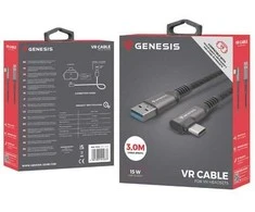 Genesis USB-C - USB-A 3.2 3.0m juoda PD 15W VR