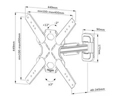 Laikiklis NEOMOUNTS SELECT SCREEN WALL MOUNT (FULL MOTION, 2 PIVOTS, VESA 400X400)