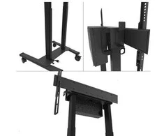 Laikiklis NEOMOUNTS BY NEWSTAR MOTORISED MOBILE FLOOR STAND - VESA 100X100 UP TO 800X600 Juodas
