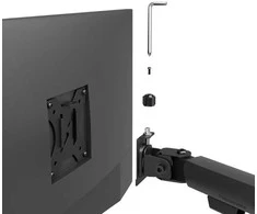 NEOMOUNTS NERO VIENO PLOKŠČIO EKRANO STALO MONTAVIMAS (TELEFONO LAIKIKLIS + QUICK-FIX spaustukas / GROMMET)