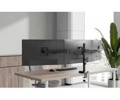 NEOMOUNTS NERO TRIPLE FLAT SCREEN DESK MOUNT (TELEFONO LAIKIKLIS + GREITO TVIRTINIMO SPAUSTUVAS/ANGA)