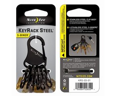 Nite Ize S-Biner KeyRack raktų pakabukas su 6 karabinais, juodas