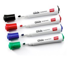 Žymeklių lentai rinkinys Nobo Glide, apvaliu galiuku, 3mm, 4 spalvos