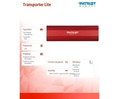 Kietasis diskas Išorinis SSD - Patriot Memory Transporter Lite 2 TB USB Type-C Raudonas