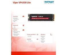M.2 SSD - Patriot Memory VP4300 Lite 4TB PCIe 4.0 7400MB/s Skaitymas 6000MB/s Rašymas
